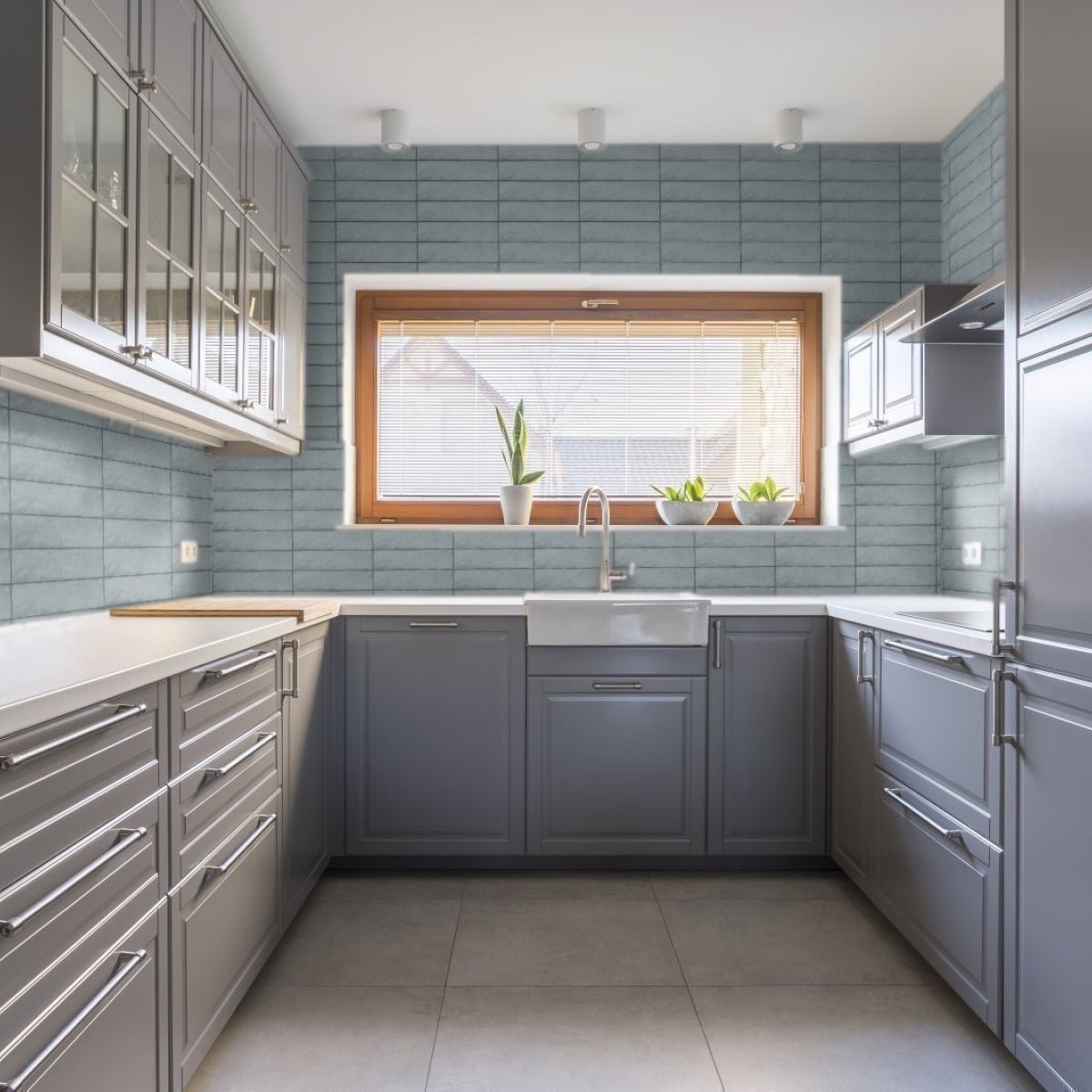 3 x 12 Inch Teramoda Sky Glossy Pressed Glazed Ceramic Tile - Perfect for Kitchen Backsplash, Bathroom Walls & Modern Interior Design