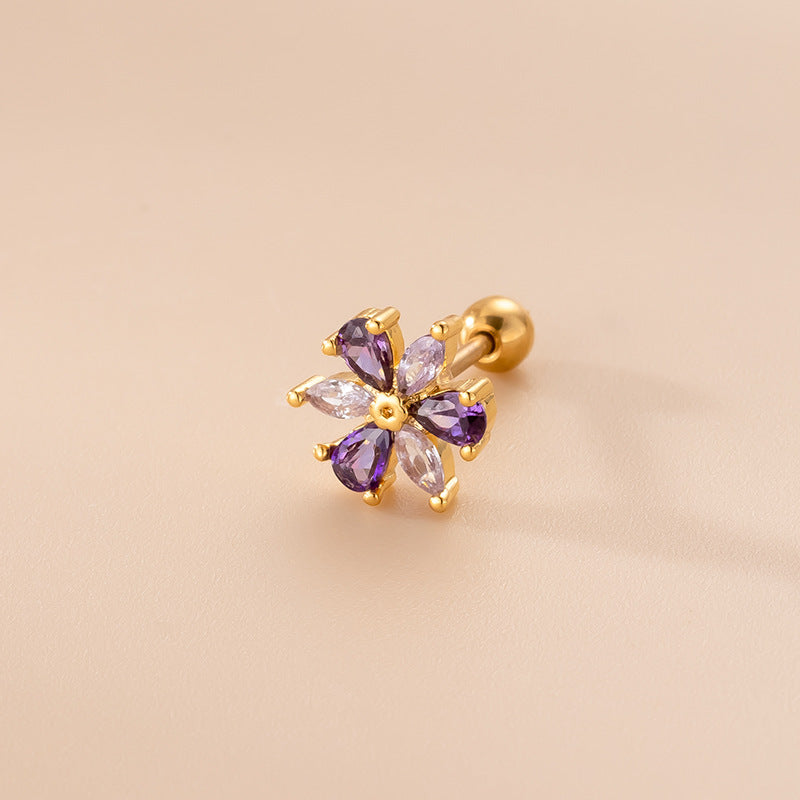 20G Hypoallergenic Fruit-Shaped Cartilage Earrings - Conch Stud & Helix Piercing Jewelry for Women | Perfect for Everyday Wear & Special Occasions | HSPJ773