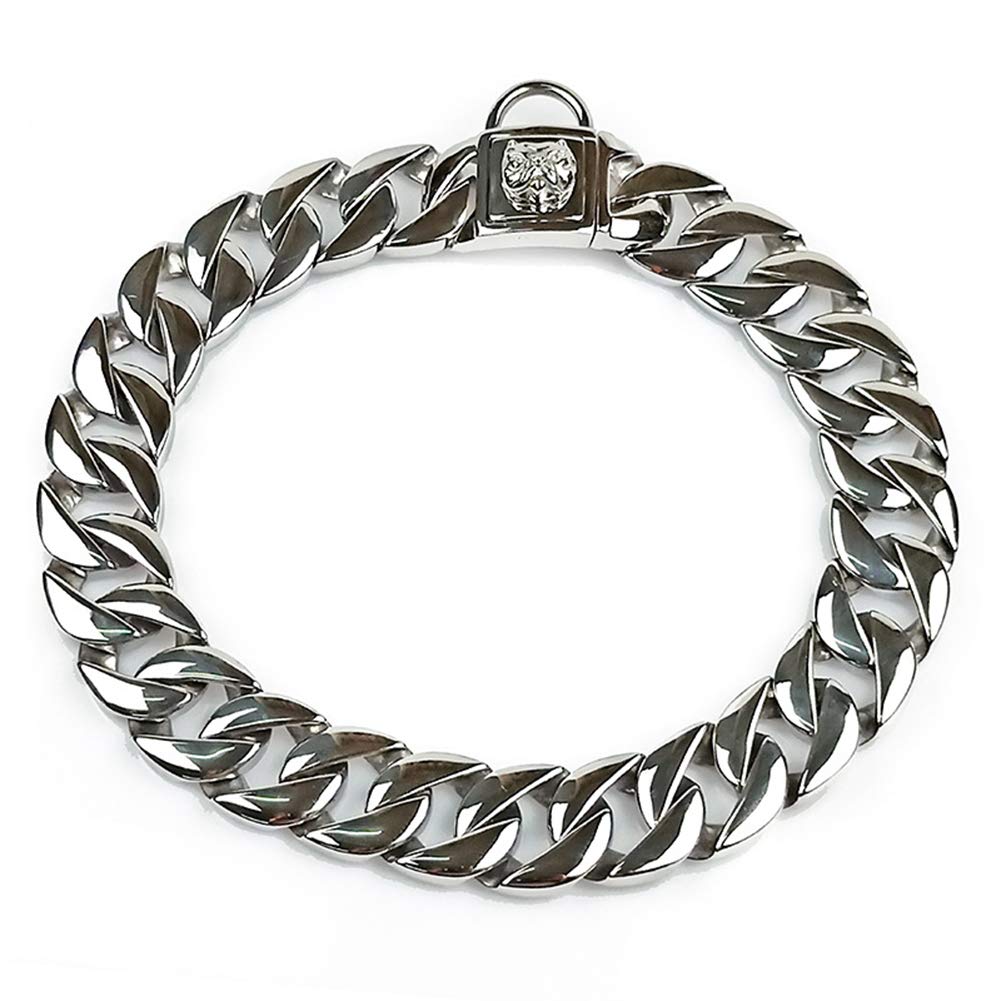 32MM Stainless Steel Dog Chain Collar - Heavy Duty Training Slip Collar for Large Dogs, Hip Hop Style Cuban Link Necklace (70CM) - Perfect for Pitbulls, Bulldogs & Bully Breeds - Durable & Stylish for Walks, Training & Fashion