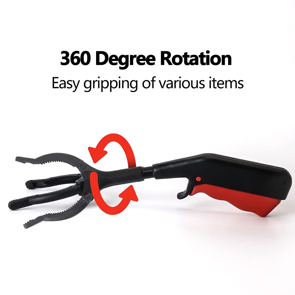 **30cm Grabber Tool Set (2 Pack) - Extendable Reacher Claw for Adults, Kids & Seniors - Lightweight & Portable Trash Picker (Black + Red) - Perfect for Litter Pickup, Gardening & Home Organization**