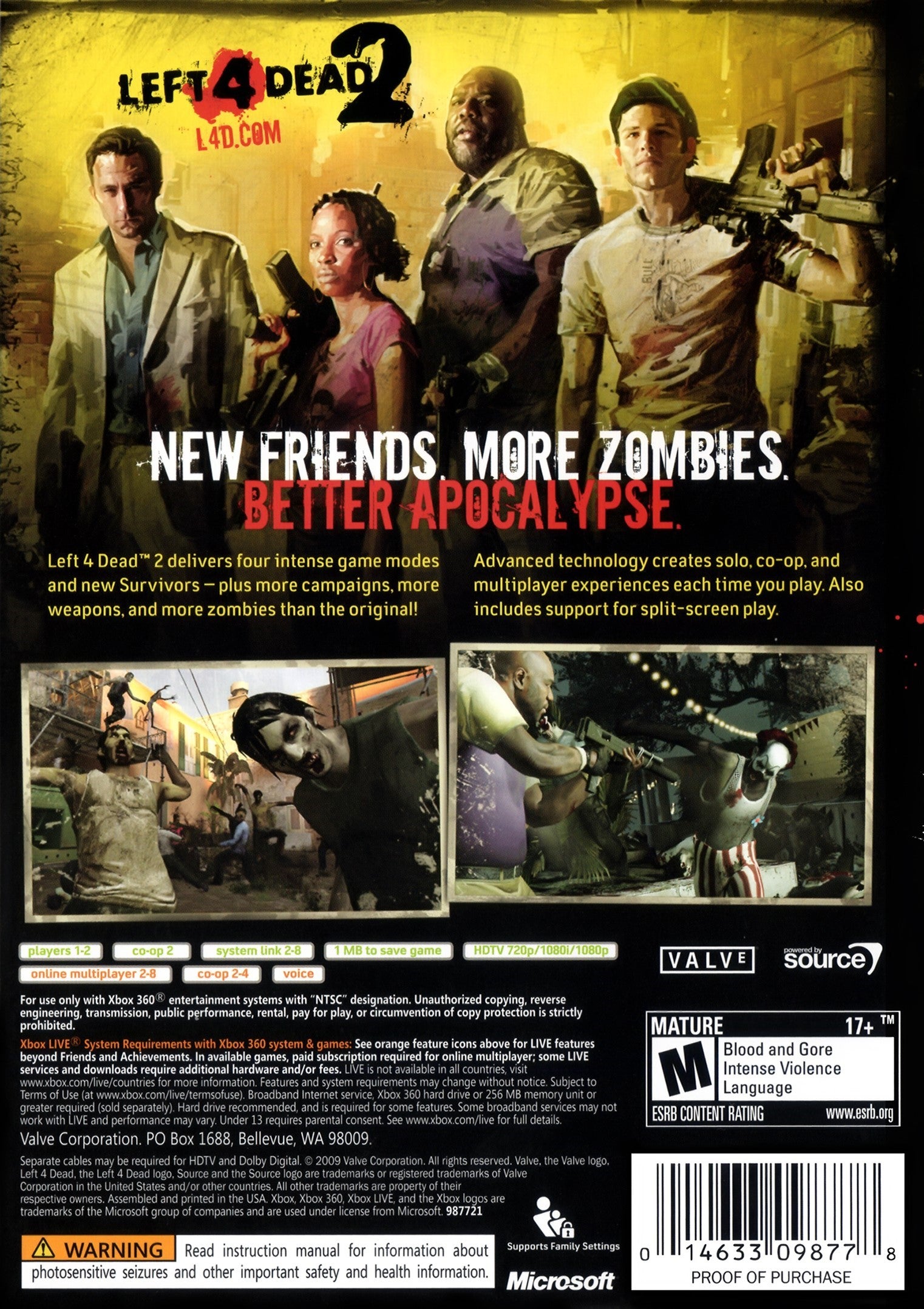 Pre-Owned Left 4 Dead 2 Game for Xbox 360 - Zombie Survival Shooter - Perfect for Multiplayer Gaming Nights & Horror Fans