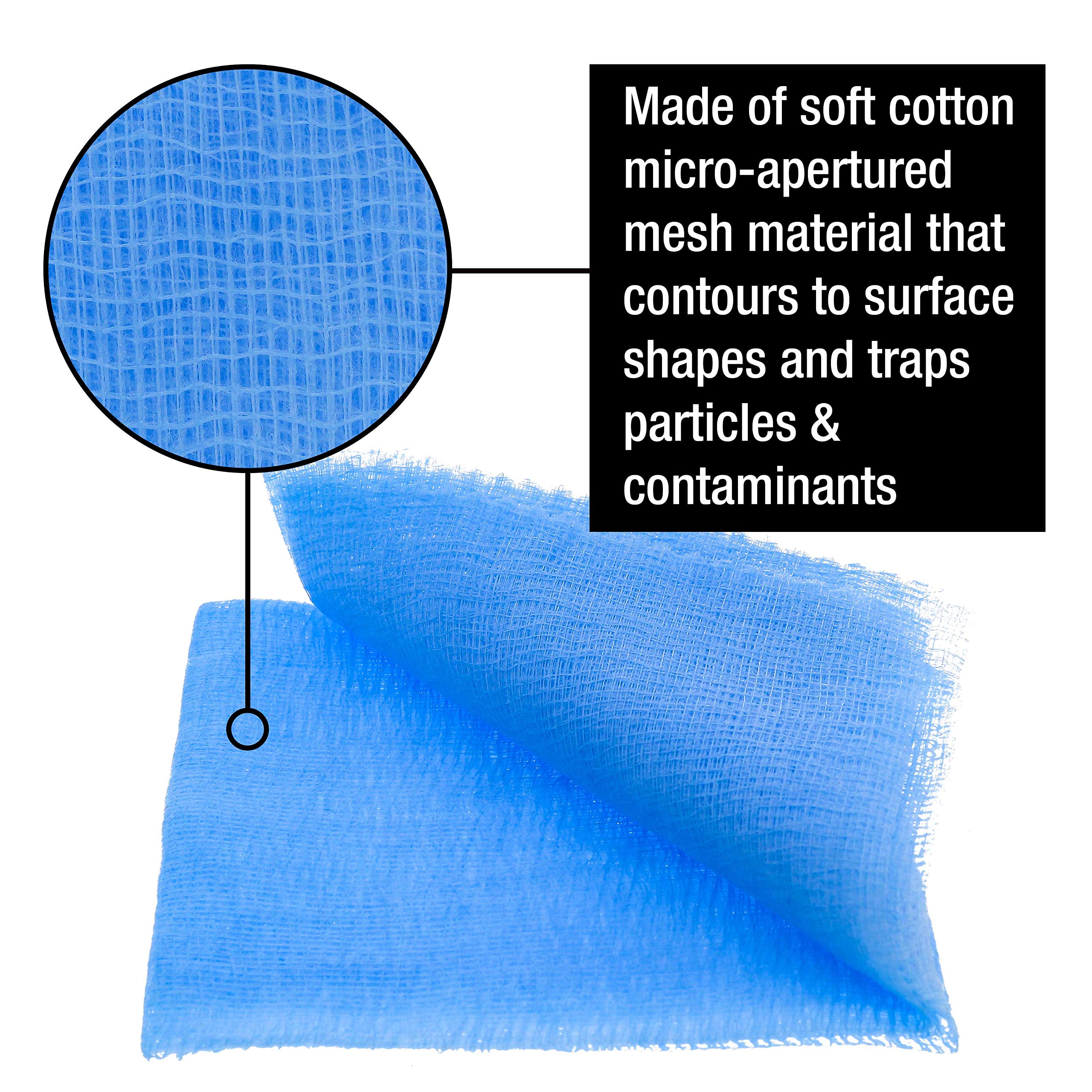 TCP Global Pure Blue Superior Tack Cloth - 144-Pack for Automotive & Woodworking | Dust, Stain & Paint Removal | High-Tack Cleaning Rags for Auto Body & DIY Projects | Perfect for Car Detailing, Furniture Refinishing & Workshop Cleaning
