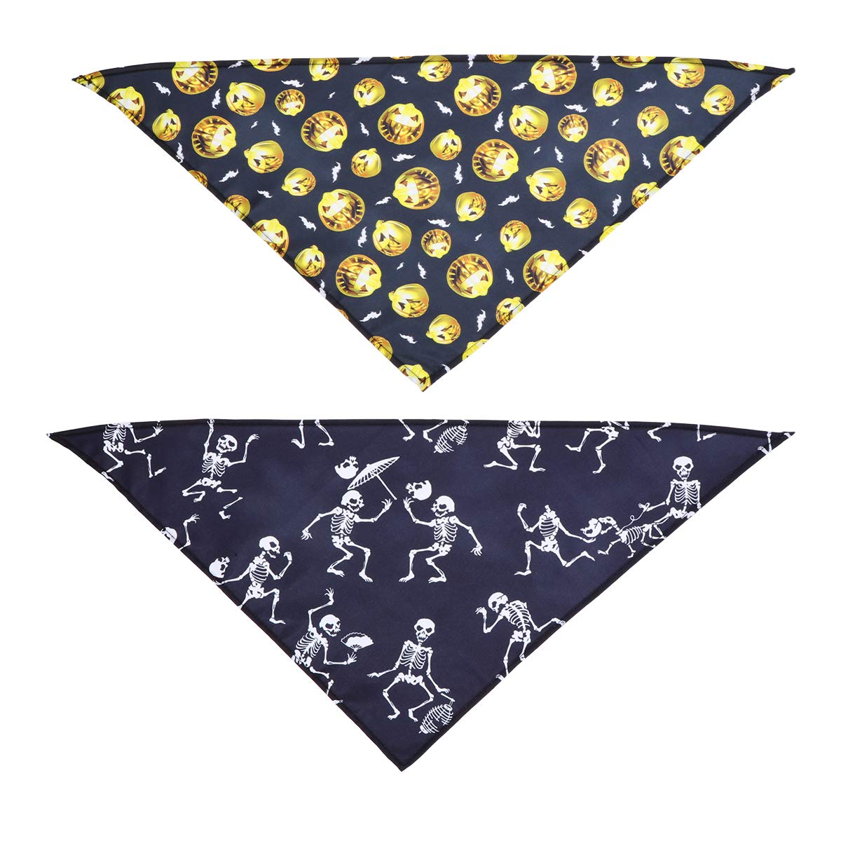 TEHAUX Halloween Dog Bib - 2pcs Pet Scarf for Drool & Messy Eaters