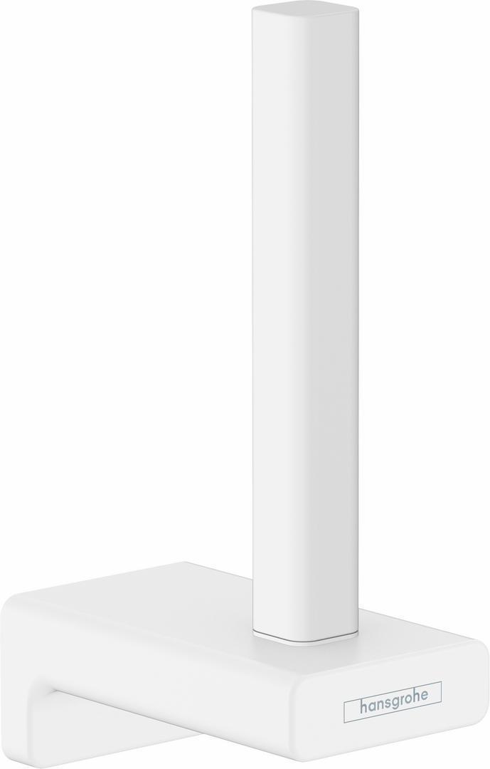 Hansgrohe AddStoris Toilet Paper Holder in Matte White - Modern Bathroom Tissue Roll Stand for Wall Mounting (Model 41756700) - Perfect for Home, Hotel, and Office Restrooms