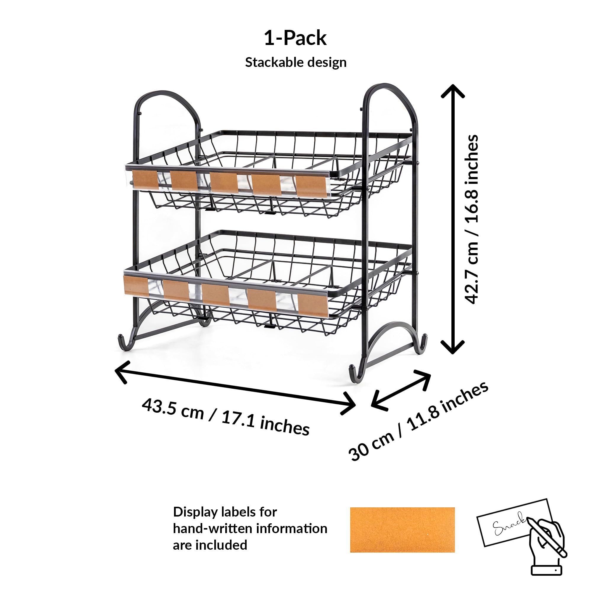 Stackable Candy Display Rack - Countertop Snack Organizer for Retail Stores, Bakeries & Home Kitchens - Durable 1-Pack Candy Holder for Gumballs, Chocolates & Treats