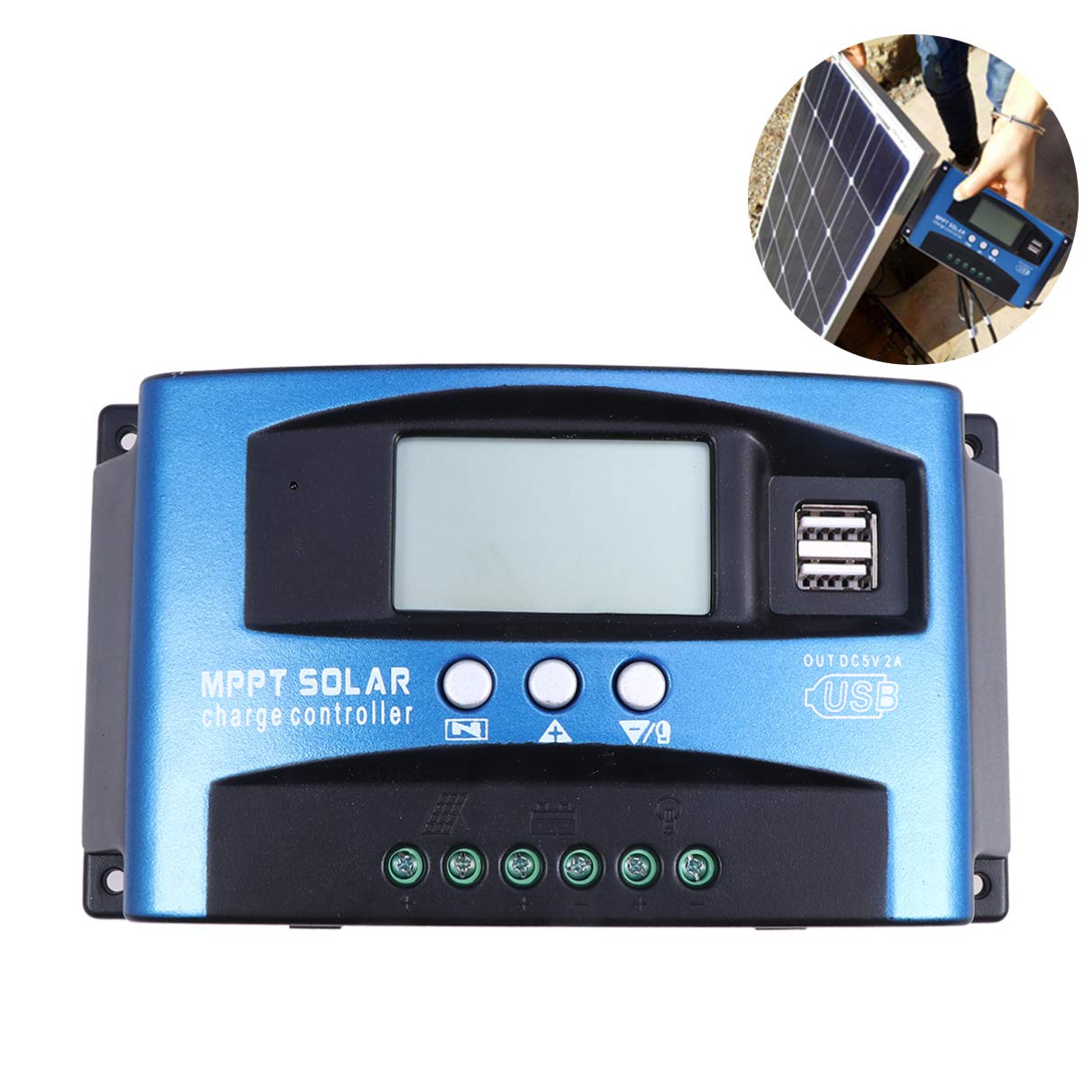 12V MPPT Solar Charge Controller for Solar Panels - Efficient Solar Panel Charger Regulator for 12V Batteries - Perfect for RV, Boat, Off-Grid & Home Solar Systems