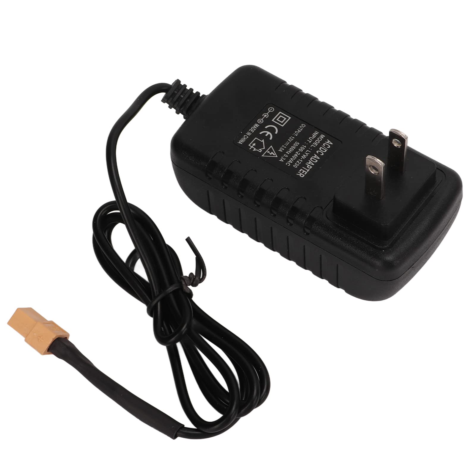 Jeanoko 12V 3A Lipo Battery Charger Power Supply - AC to DC Adapter with US Plug (100-240V) for RC Cars, Drones, Home Electronics & DIY Projects