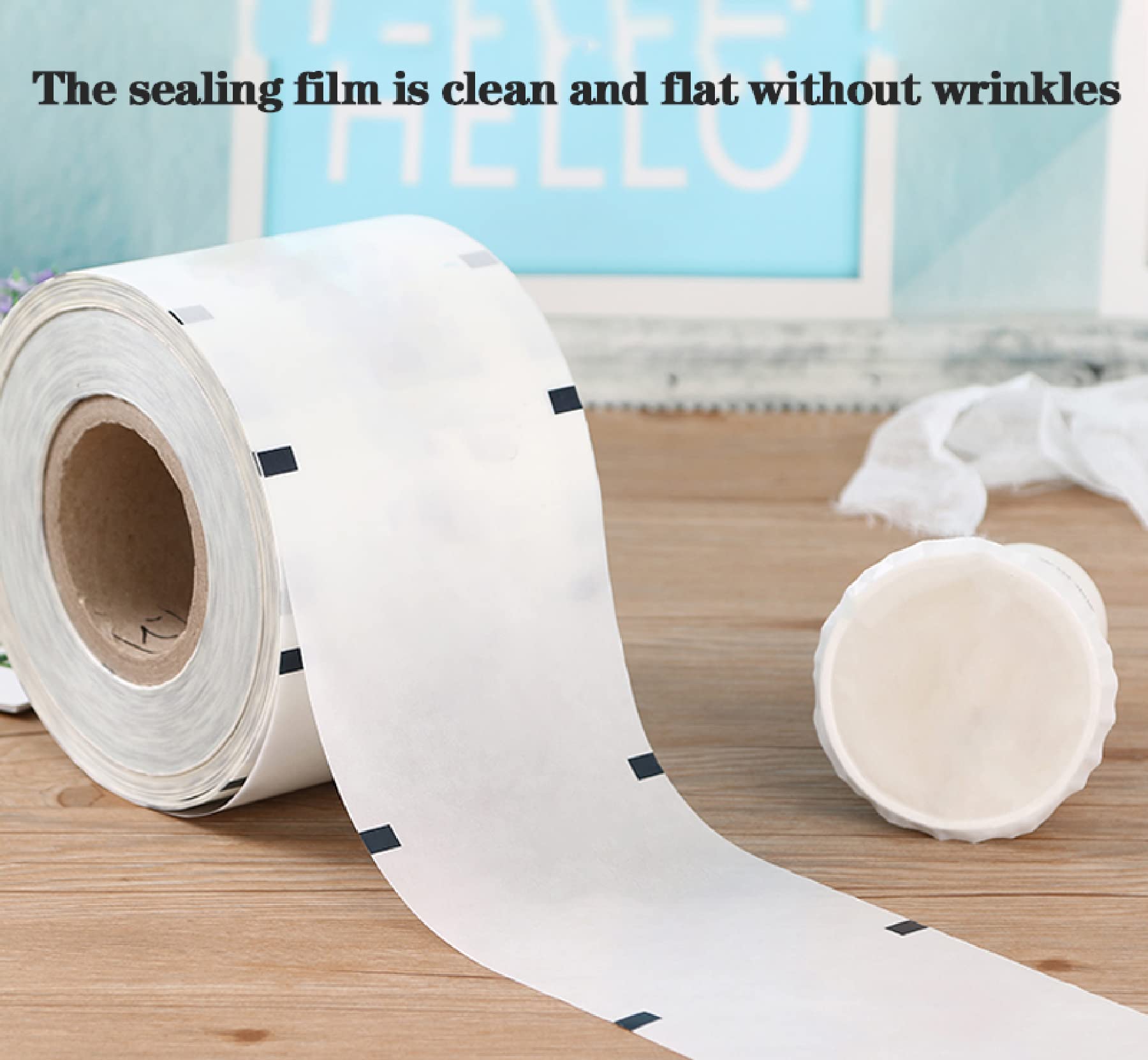 Custom Tea Cup Sealer Film - Personalized 90/95mm Plastic & Paper Cup Lids (4 Rolls, Matte Finish) - Perfect for Bubble Tea Shops, Coffee Houses & Takeout Businesses