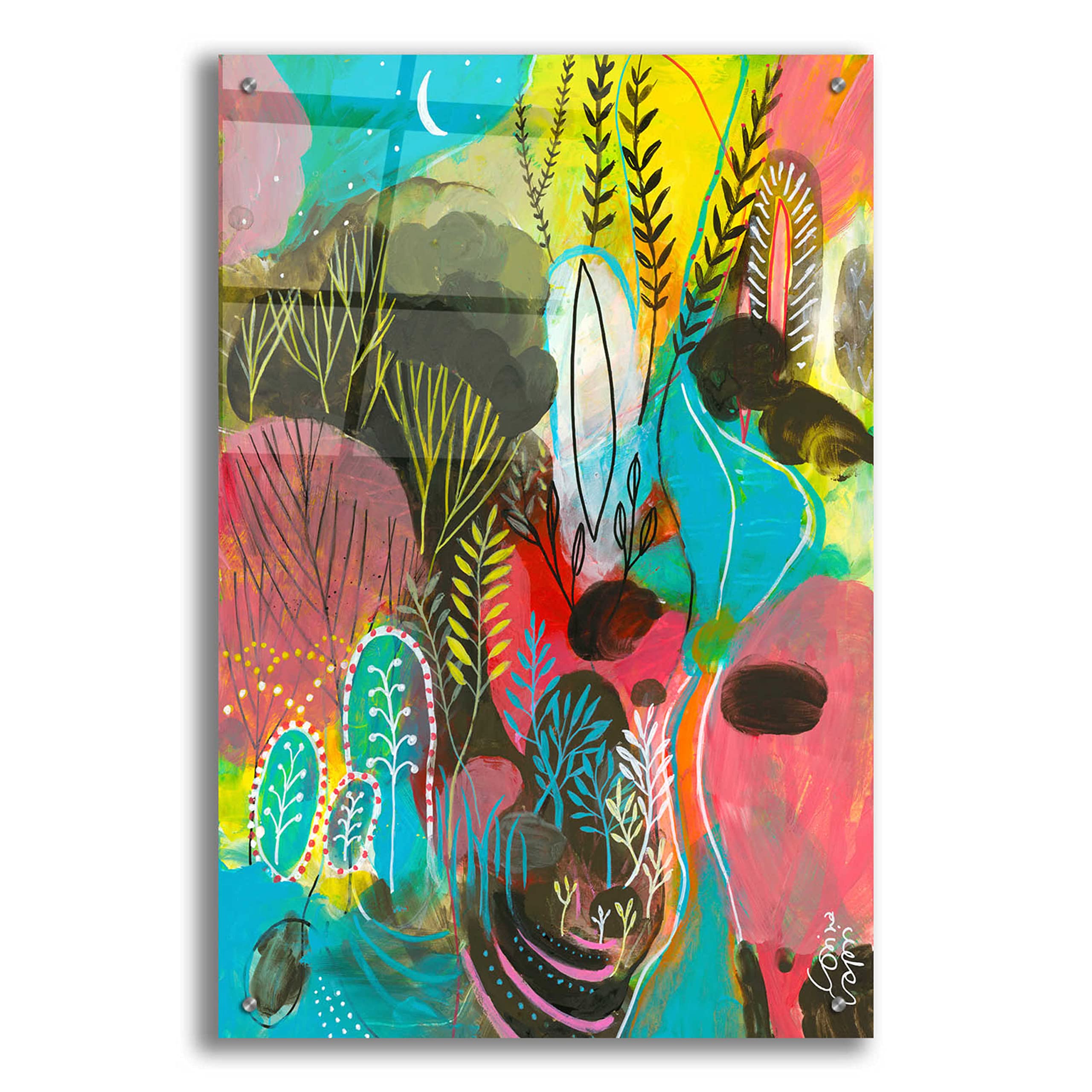 Water Cycles by Corina Capri - 24x36 Inch Acrylic Glass Wall Art Print - Modern Abstract Nature Painting for Living Room, Bedroom & Office Decor