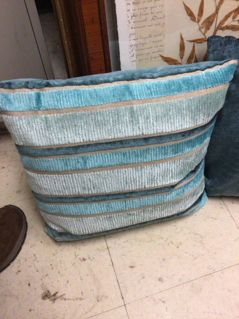 Blue and Beige Striped Decorative Throw Pillow Covers - Soft & Stylish Home Decor for Sofa, Bed, Couch - Perfect for Living Room, Bedroom, Nursery