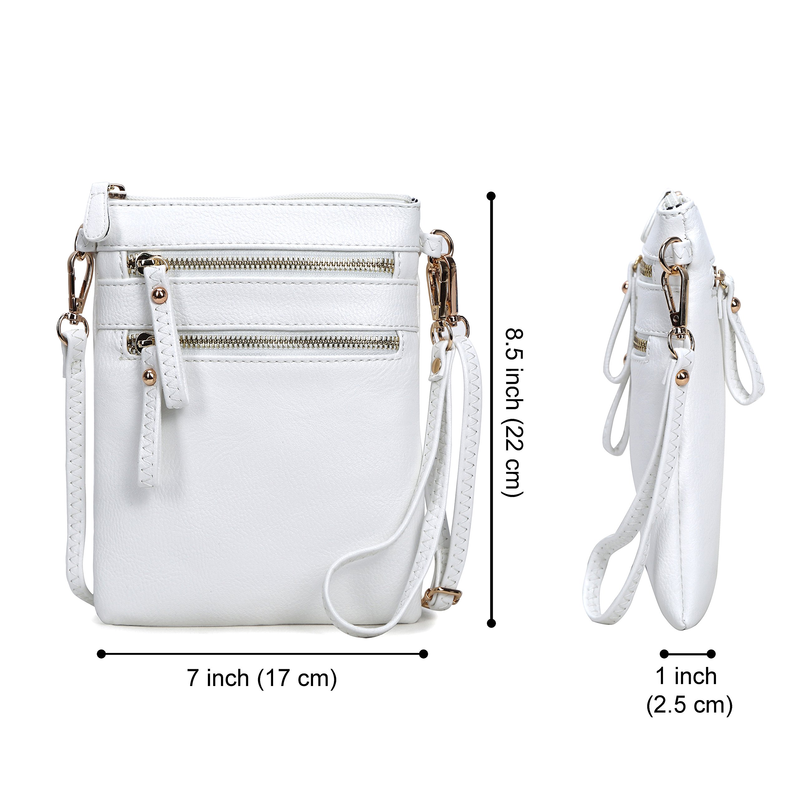 Solene Women's Crossbody Bag with Multi Zipper Pockets & Detachable Wristlet - Lightweight Travel Purse for Phone, Wallet & Essentials | Perfect for Daily Commute, Shopping & Vacation