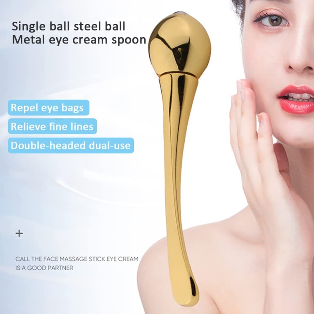 2 PCS Eye Cream Spoon & Beauty Eye Roller Massager - Anti-Wrinkle, Anti-Aging Dark Circle Treatment for Puffy Eyes - Facial Skin Care Tools for Relaxation & At-Home Spa