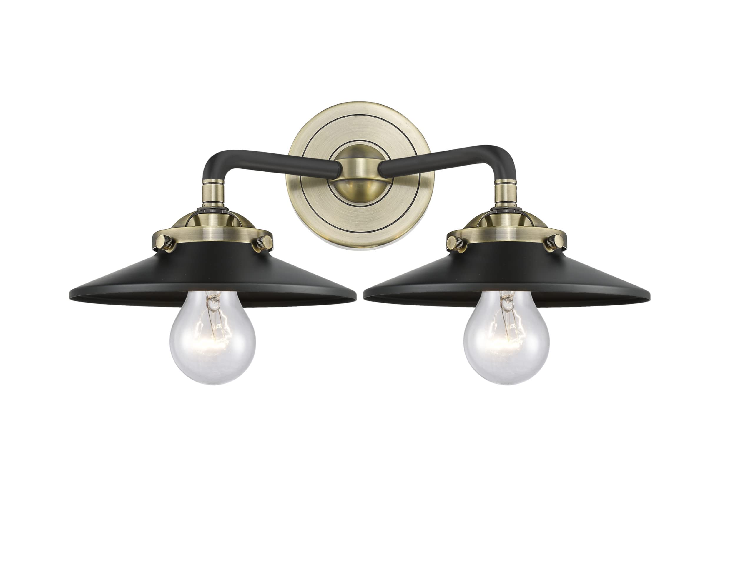Innovations Lighting 284-2W-BAB-M6-BK Modern 2-Light Bathroom Vanity Light Fixture - Black Finish, Nouveau Collection - Perfect for Bathroom Mirror Lighting and Contemporary Home Decor