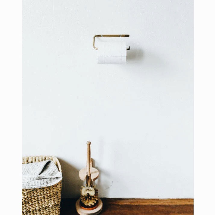 Stylish Brass Toilet Paper Holder - Bathroom Tissue Roll Stand with Easy Installation - Perfect for Modern Bathrooms & Powder Rooms