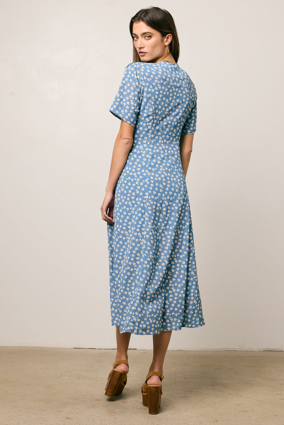 Malik Floral Midi Dress - Blue Floral Print Summer Dress for Women | Perfect for Beach Vacations, Garden Parties & Date Nights