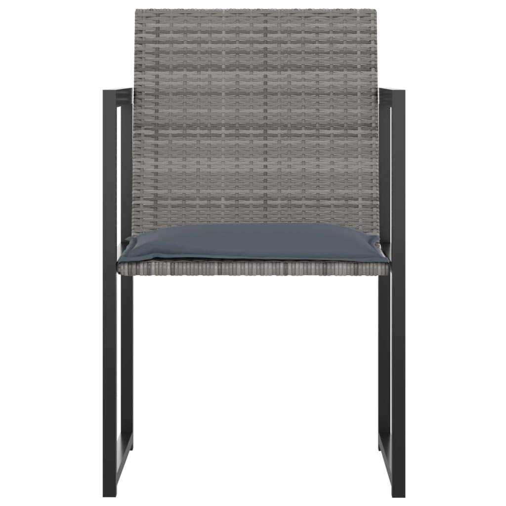 FAMIROSA 7-Piece Outdoor Dining Set with Weather-Resistant Gray Poly Rattan & Comfortable Cushions - Perfect for Patio, Garden, Poolside & Backyard Entertaining