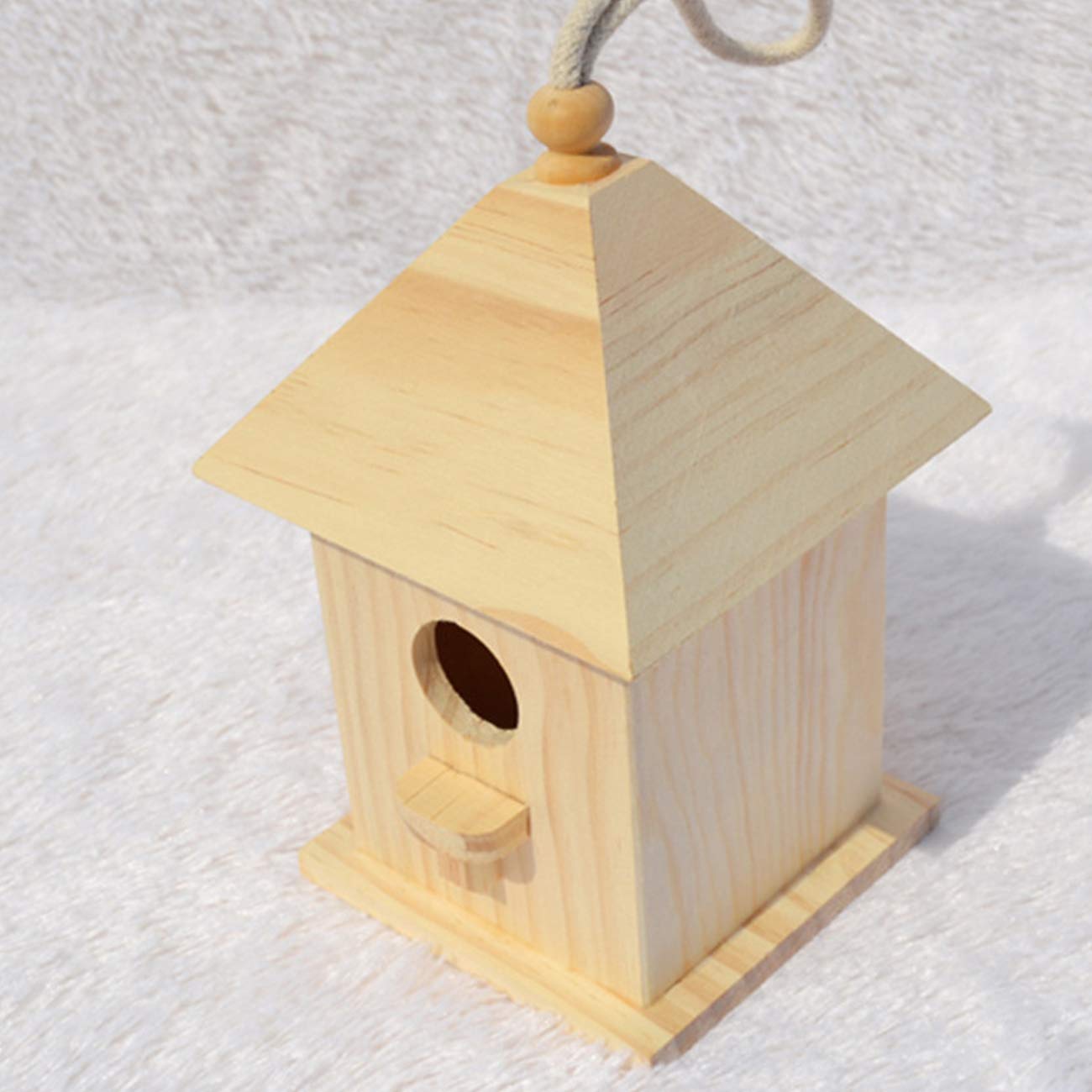 Handmade Wooden Hanging Bird House - Natural DIY Bird Cage for Small Birds | Perfect for Garden Decoration, Backyard Ornament & Bird Watching