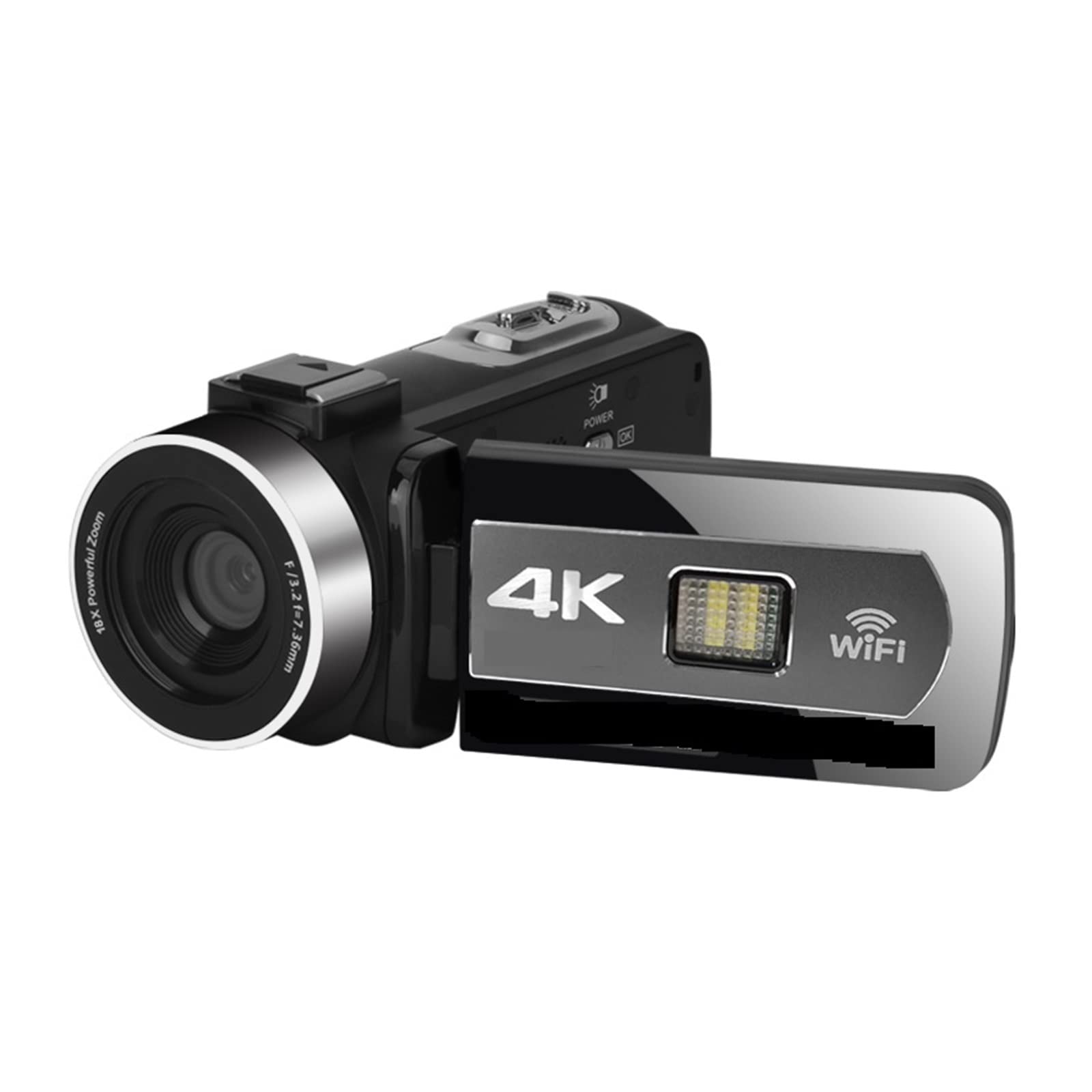 4K Digital Video Camera Camcorder with Wide Angle Lens, Slow Motion & Loop Recording - Auto Focus Webcam for Streaming, Vlogging, YouTube (No SD Card, Generation 2) | Perfect for Travel, Sports, Live Broadcasts & Content Creation