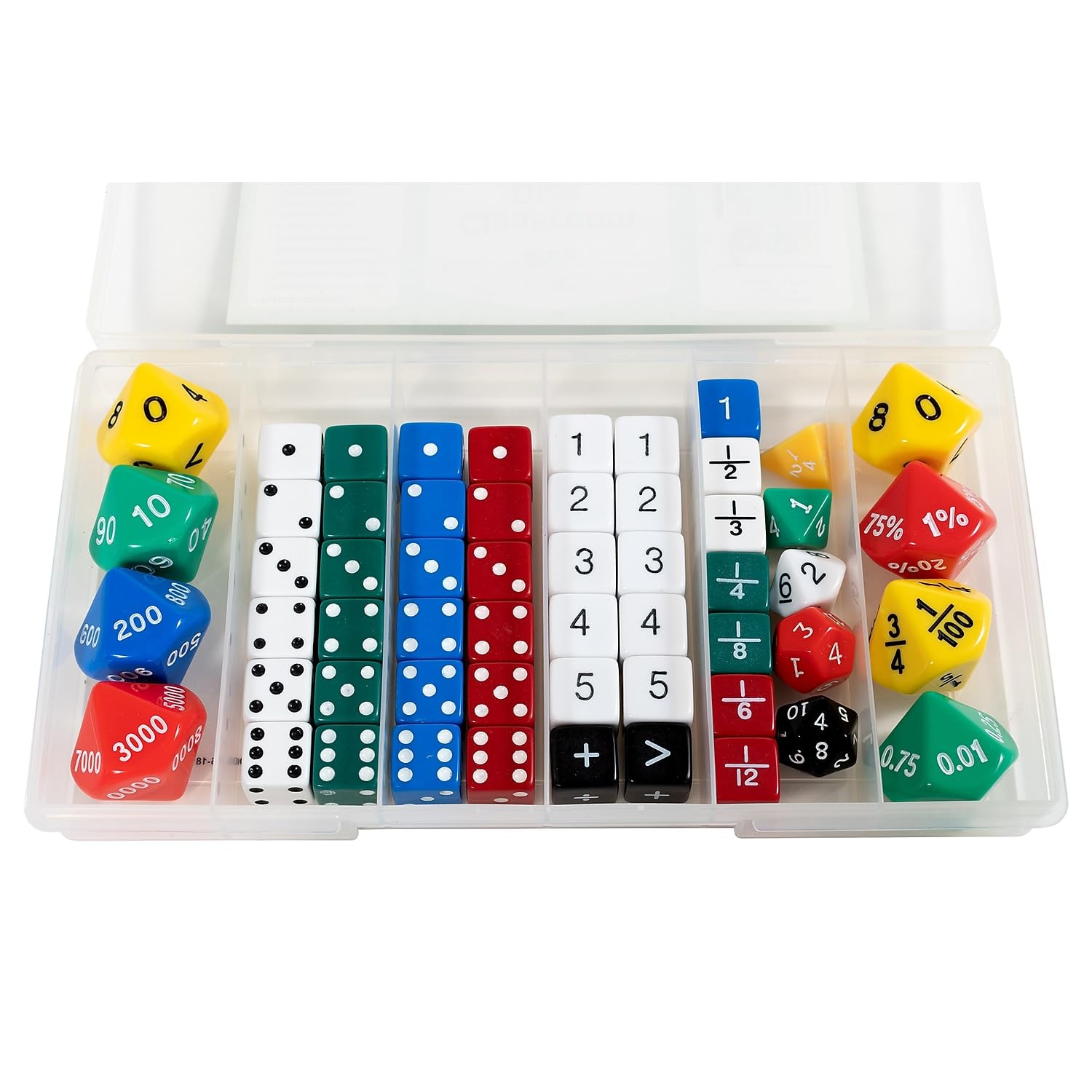 edxeducation-7368 Classroom Dice Set - 56-Piece Math Learning Dice for Kids | Perfect for Math Games, Probability Lessons & Classroom Activities