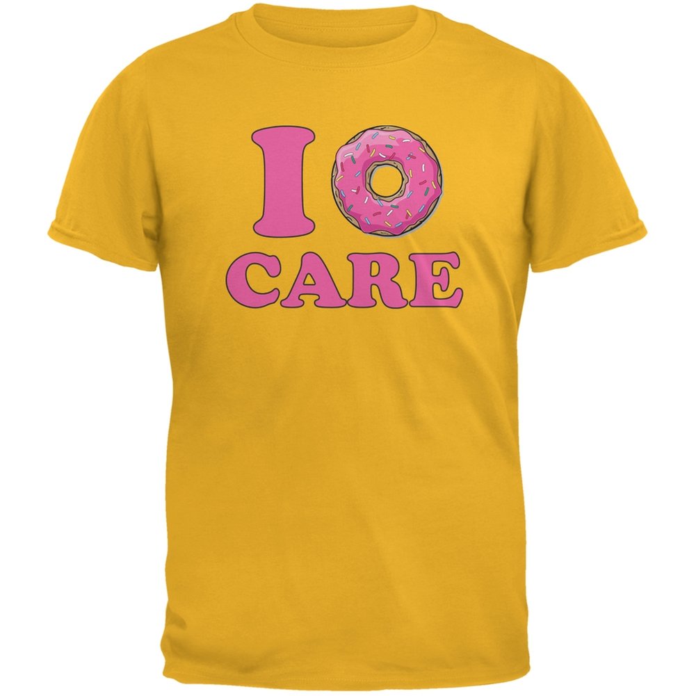 Old Glory I Donut Care Gold Graphic T-Shirt for Adults - Medium Size | Funny Donut Slogan Tee for Casual Wear, Parties & Patriotic Events