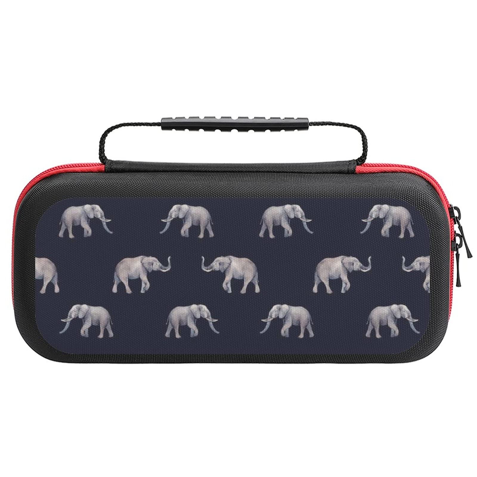 FunnyStar Waterproof Elephant Print Carrying Case for Nintendo Switch - Durable Protective Shell Storage Handbag for Travel, Commuting & Gaming Accessories