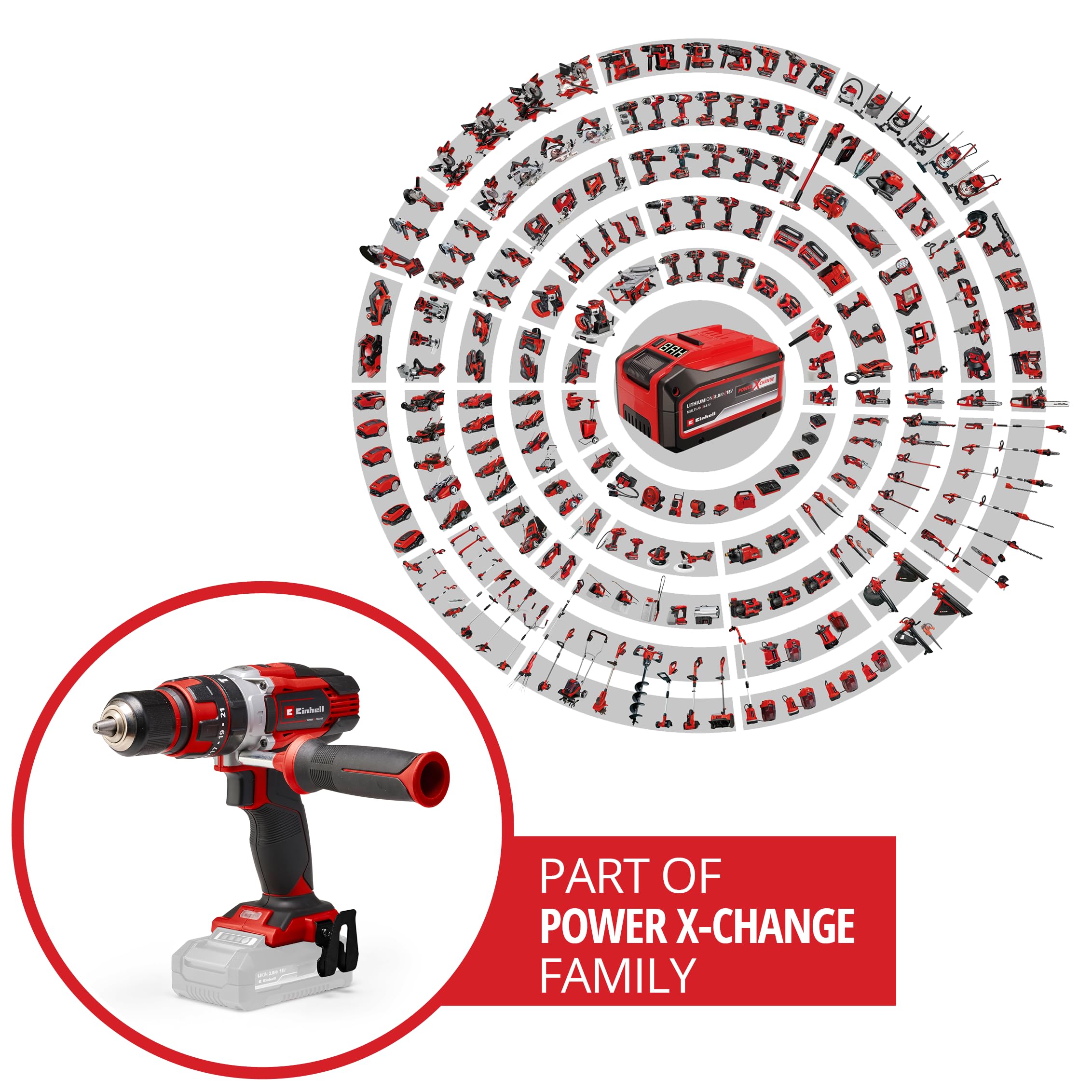 Einhell TE-CD 18/48 Li-i-Solo Power X-Change 18V Cordless Drill Driver - 2-Speed Gear, Hammer Drill Function, Variable Speed Control (Battery Not Included) - Perfect for DIY Projects, Home Repairs & Construction Work