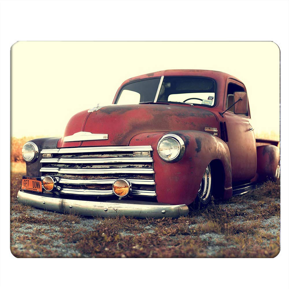 Red Truck in Field Gaming Mouse Pad - 9.5x7.9 Inch Non-Slip Rubber Base Computer Desk Mat for PC, Laptop & Office Use | Perfect for Gaming, Work & Home Office Setup