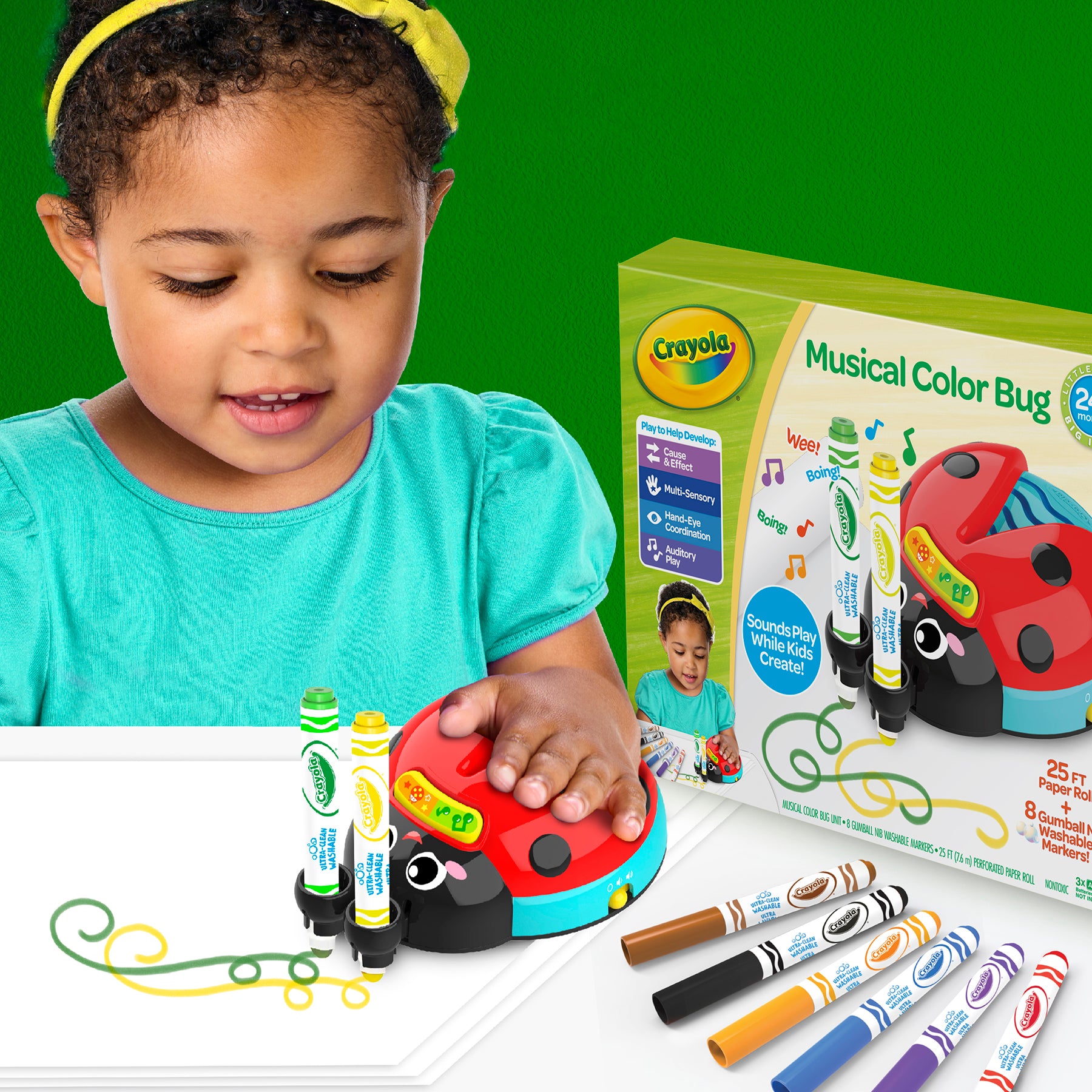Crayola Musical Doodle Bug - Interactive Drawing & Coloring Toy for Kids Ages 3-6 | Educational Musical Art Activity for Toddlers & Preschoolers | Perfect Birthday Gift & Creative Playtime Fun