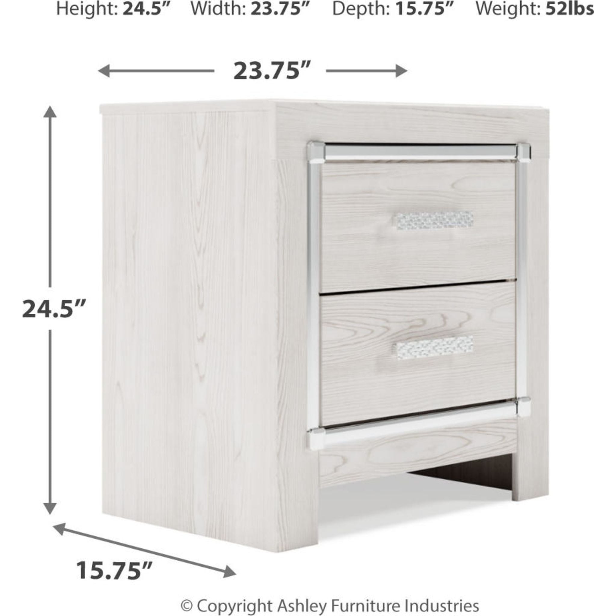 Altyra White Nightstand - Modern Bedside Table with Drawer for Bedroom, Living Room & Guest Room - Stylish & Functional Home Decor
