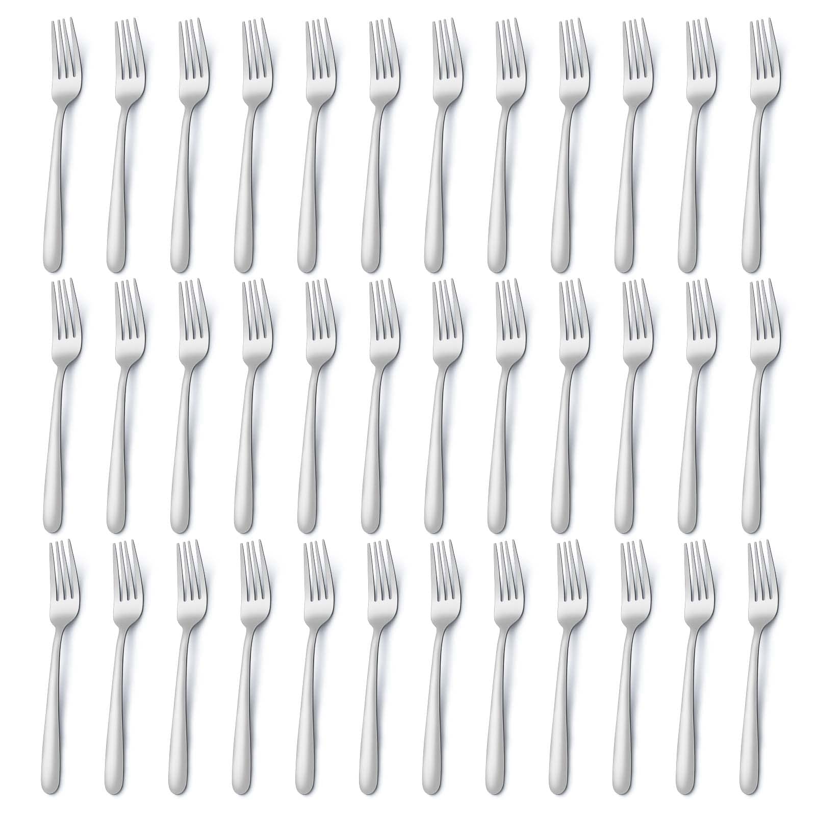 Pleafind 36-Piece 8-Inch Stainless Steel Dinner Forks Set - Mirror Polished Silverware for Home, Kitchen & Restaurant Use - Dishwasher Safe Cutlery Set - Perfect for Dinner Parties, Catering & Daily Dining