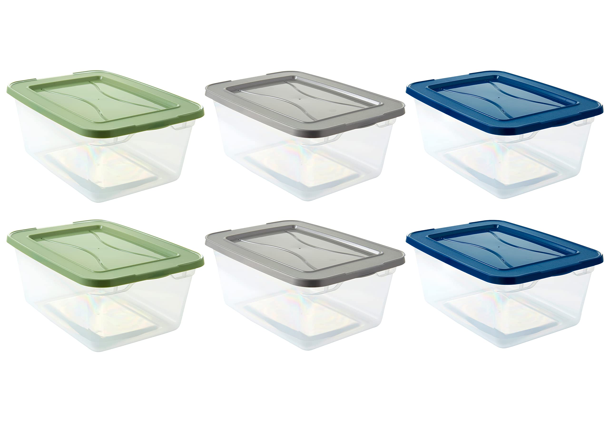 6 Pack Clear Stackable Plastic Storage Bins with Lids - 2 Quart Small Space Organizer Containers for Home, Office, Closet & Pantry | Perfect for Organizing Toys, Crafts, Office Supplies & Kitchen Items