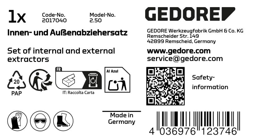 Gedore 2.50 High-Performance Indoor & Outdoor Water Pump - Perfect for Home, Garden, and Pool Use