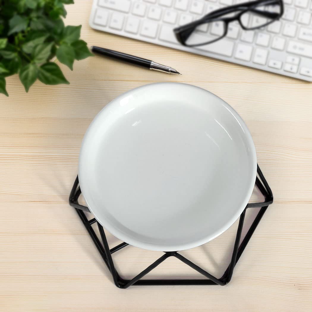 Hexagon Ceramic Tealight Candle Holder - Geometric Essential Oil Diffuser & Aroma Burner for Home Decor, Romantic Gift Idea - Perfect for Bedroom, Bathroom, and Meditation Spaces