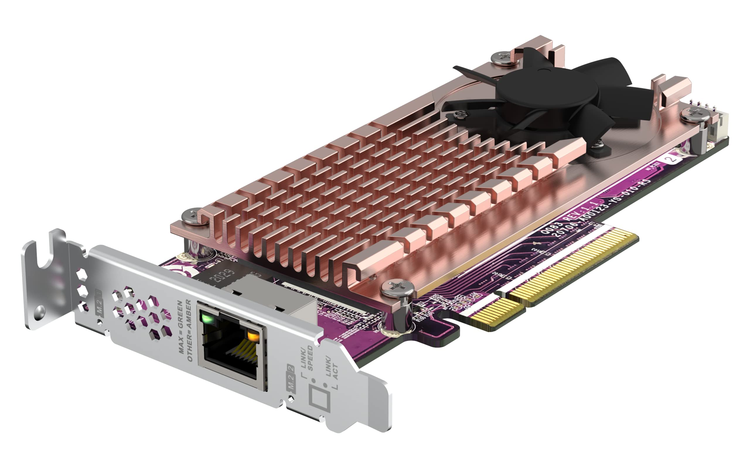 QNAP QM2-2P10G1TB Dual PCIe Gen3 NVMe SSD & 10GbE Network Expansion Card (10G/5G/2.5G/1G/100M) - Boost NAS Performance for 4K Video Editing & Data Center Applications