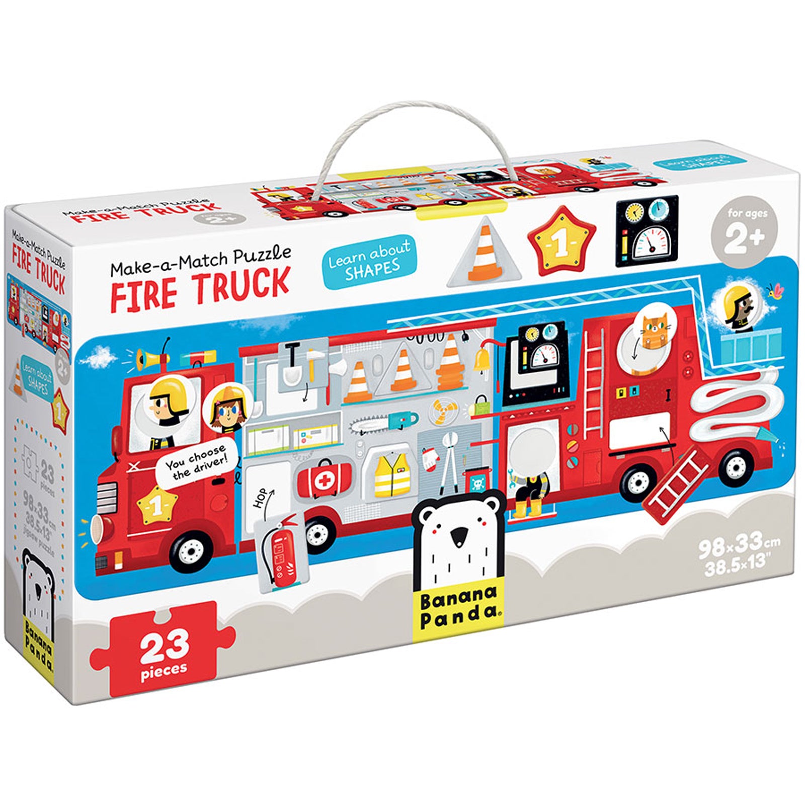 Banana Panda Fire Truck Matching Puzzle - 23 Piece Educational Toy for Kids - Perfect for Preschool Learning & Family Game Night