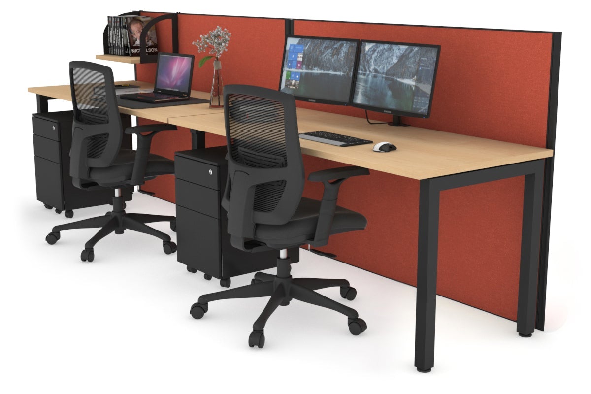 Horizon Quadro 2 Person Office Workstation with Square Legs - 1200L x 700W Dimensions - Perfect for Collaborative Workspaces & Shared Office Desks
