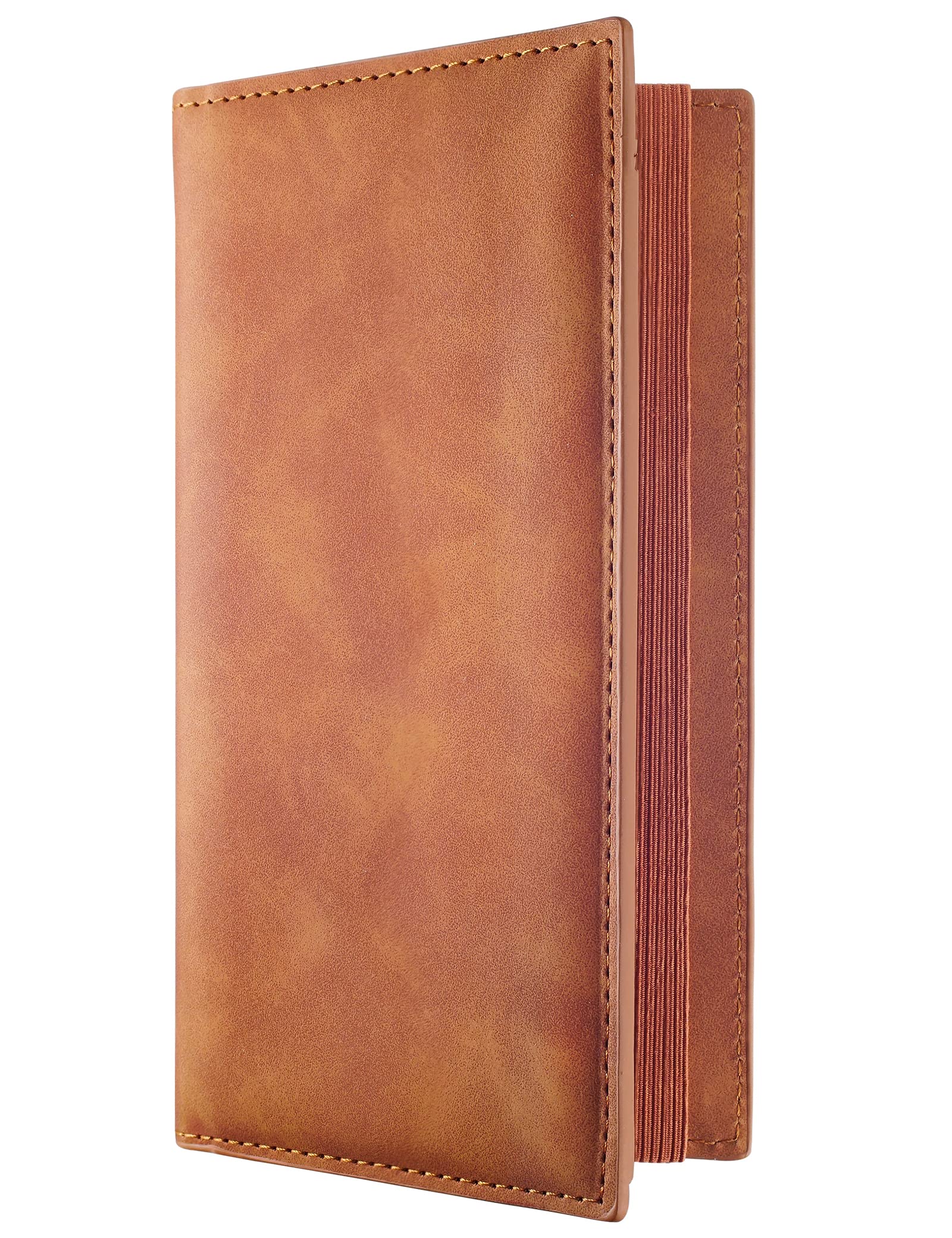 Premium PU Leather Checkbook Cover for Women & Men - RFID Blocking Zreal Checkbook Holder for Personal Checks with Top & Side Tear Duplicate Checks (Brown) | Ideal for Banking, Bill Payments & Financial Organization