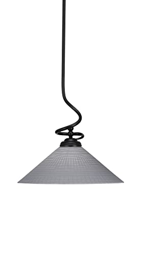 Toltec Lighting Capri 1-Light Matte Black Pendant Light Fixture (900-MB-4012) - Perfect for Kitchen Island, Dining Room, or Entryway Lighting