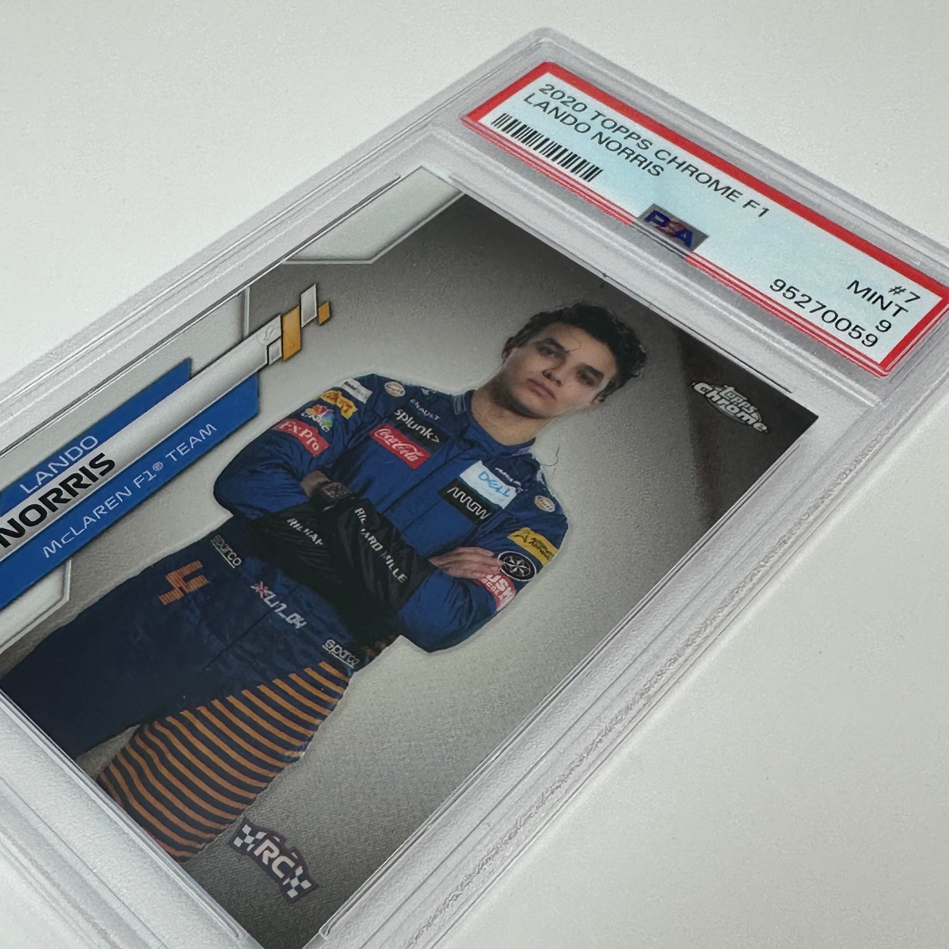 2020 Topps Chrome F1 Lando Norris #7 PSA 9 Rookie Card - Perfect for F1 Collectors, Racing Fans, and Sports Memorabilia Enthusiasts