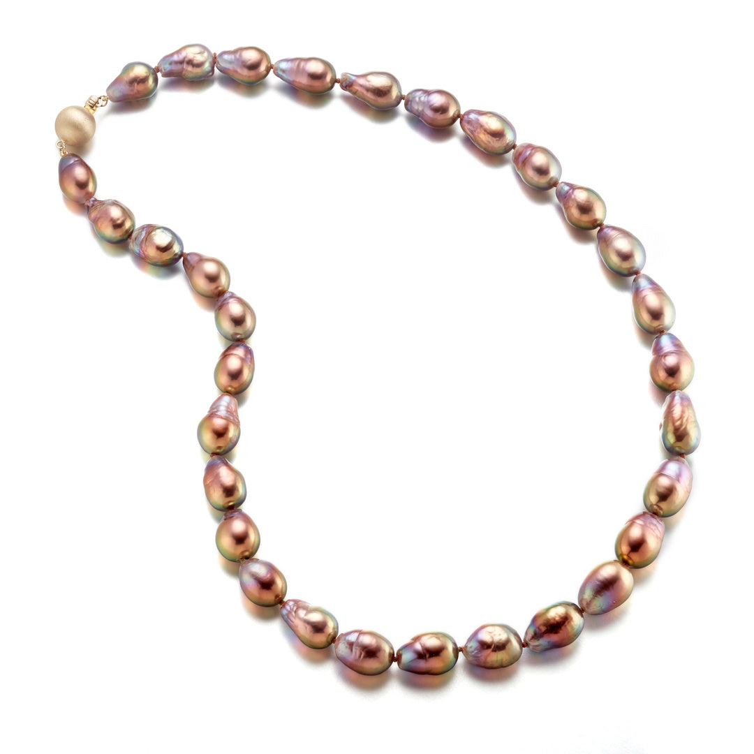 Elegant Bronze Baroque Pearl Necklace – Vintage Style Jewelry for Women | Perfect for Weddings, Parties & Special Occasions