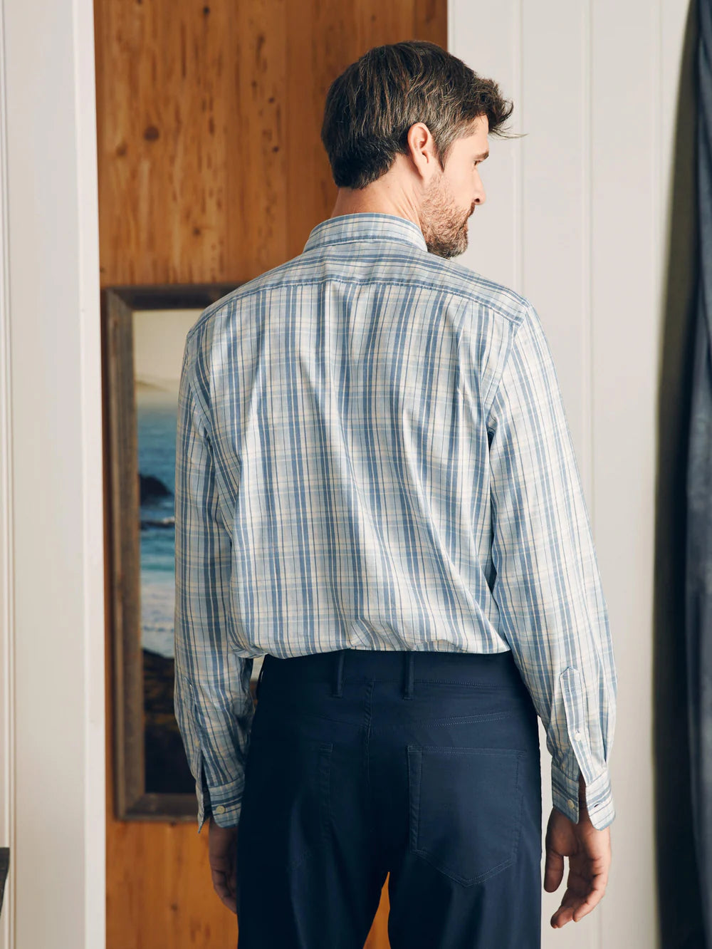 FAHERTY Long Sleeve Solid Movement Shirt for Men - Comfortable Casual Wear for Outdoor Activities and Travel