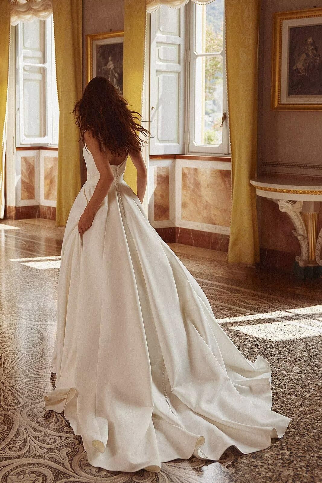 2024 Boho Wedding Dresses for Bride - Satin Beach Sleeveless Bridal Ball Gown | Perfect for Beach Weddings, Destination Elopements & Boho-Chic Bridal Looks