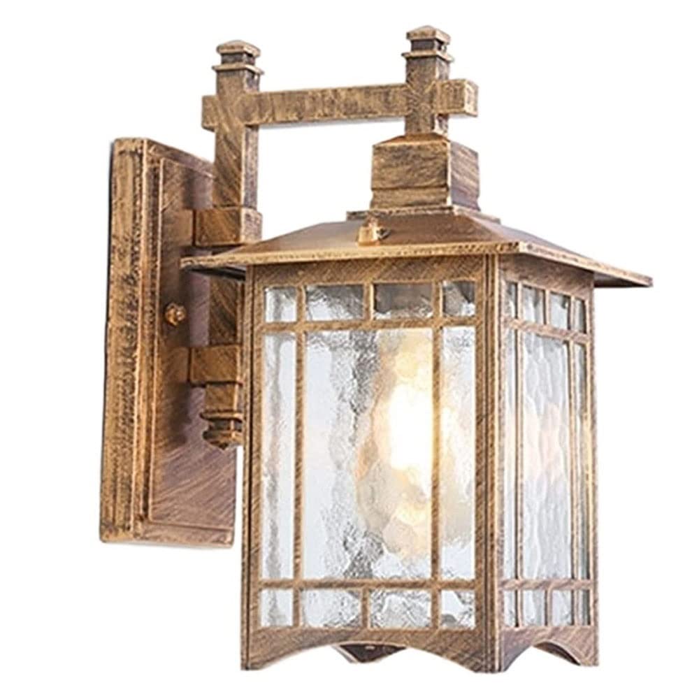 Vintage Outdoor LED Waterproof Wall Light - Bronze Hammered Glass Wall Lantern for Facade, Gazebo, Balcony, Corridor & Garden - Weatherproof Exterior Sconce Lighting for Patio, Porch, Pathway and Outdoor Decor