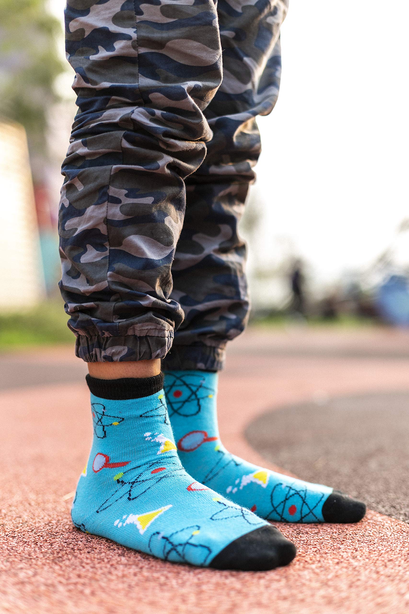 Kids 5-Pair Fun Colorful Cotton Crew Socks Gift Set - Soft Dress Socks for Boys & Girls - Perfect for School, Parties & Everyday Wear