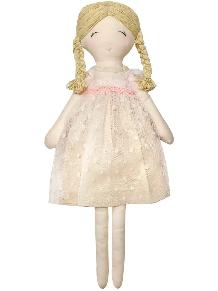 Premium Isabelle Linen Doll by Allbeta - Handmade Soft Fabric Doll for Kids, Nursery Decor, and Collectible Gift for Doll Lovers | Perfect for Playtime, Room Decoration & Special Occasions