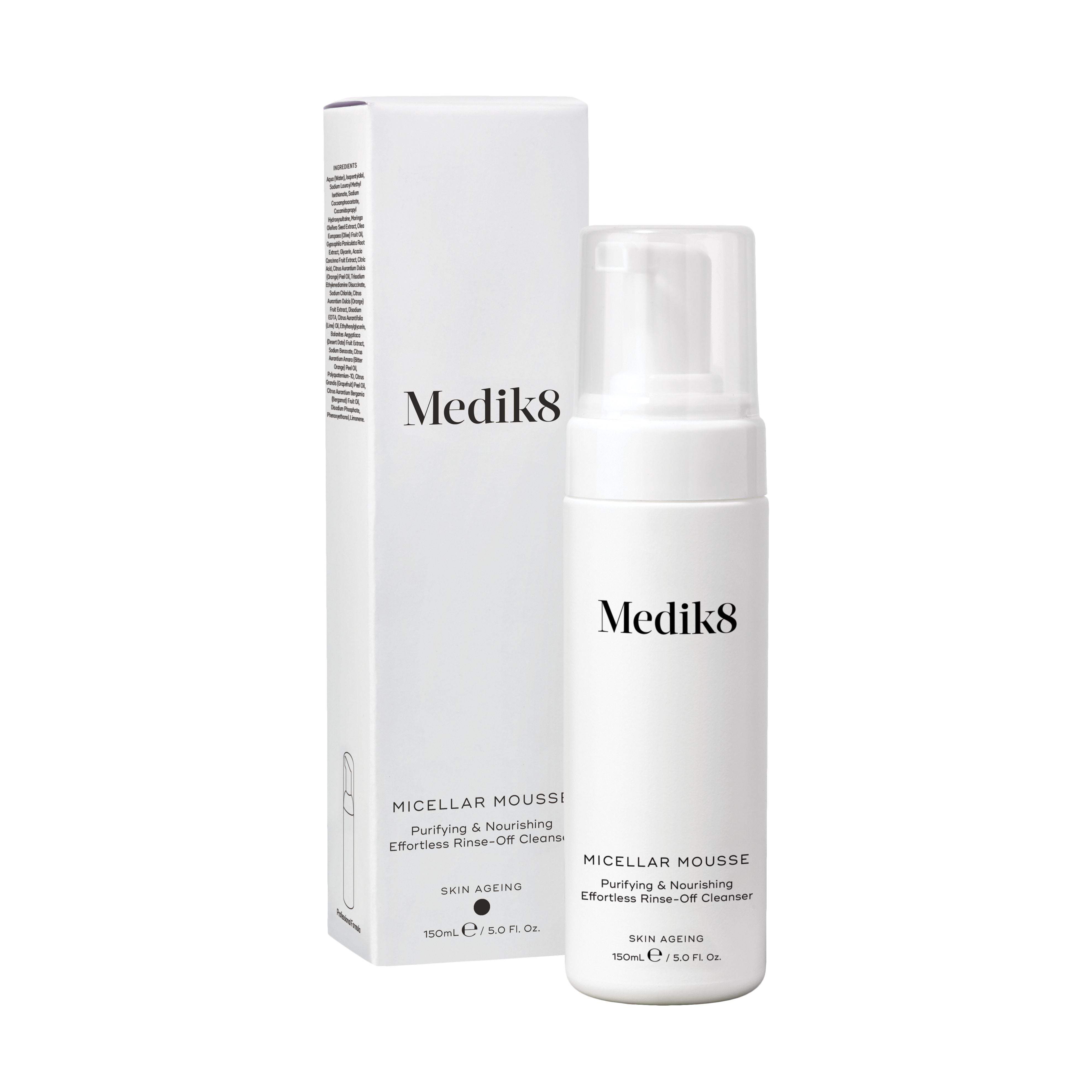 Medik8 Micellar Mousse Cleanser - Gentle Foaming Face Wash for Sensitive Skin | Oil-Free Makeup Remover & Daily Facial Cleanser | Perfect for Morning & Night Skincare Routine