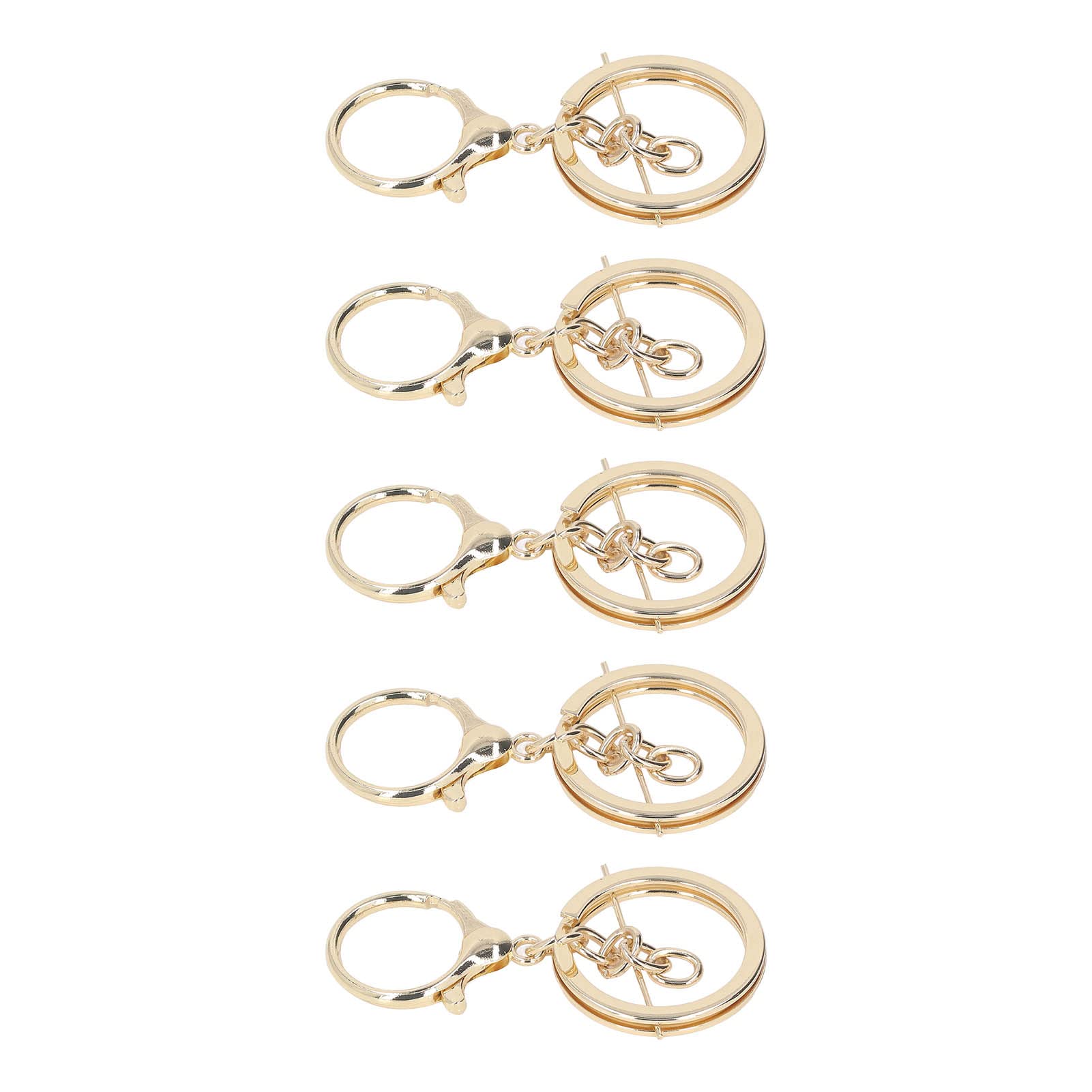 Omabeta Durable Metal Keychain Rings - Deformation Resistant, Easy to Use DIY Craft Key Rings with Chain for Home, Office & Car Keys (Gold)