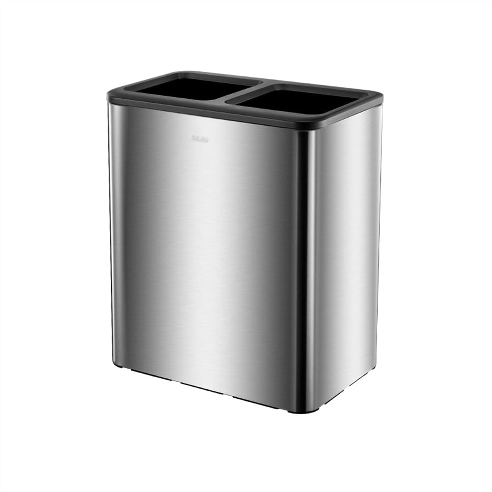 Stainless Steel Dual Compartment Trash Can for Kitchen - Large Dry & Wet Waste Separation Bin with No Cover - Ideal for Office & Household Use - Durable & Stylish Wastebasket for Efficient Recycling & Organization