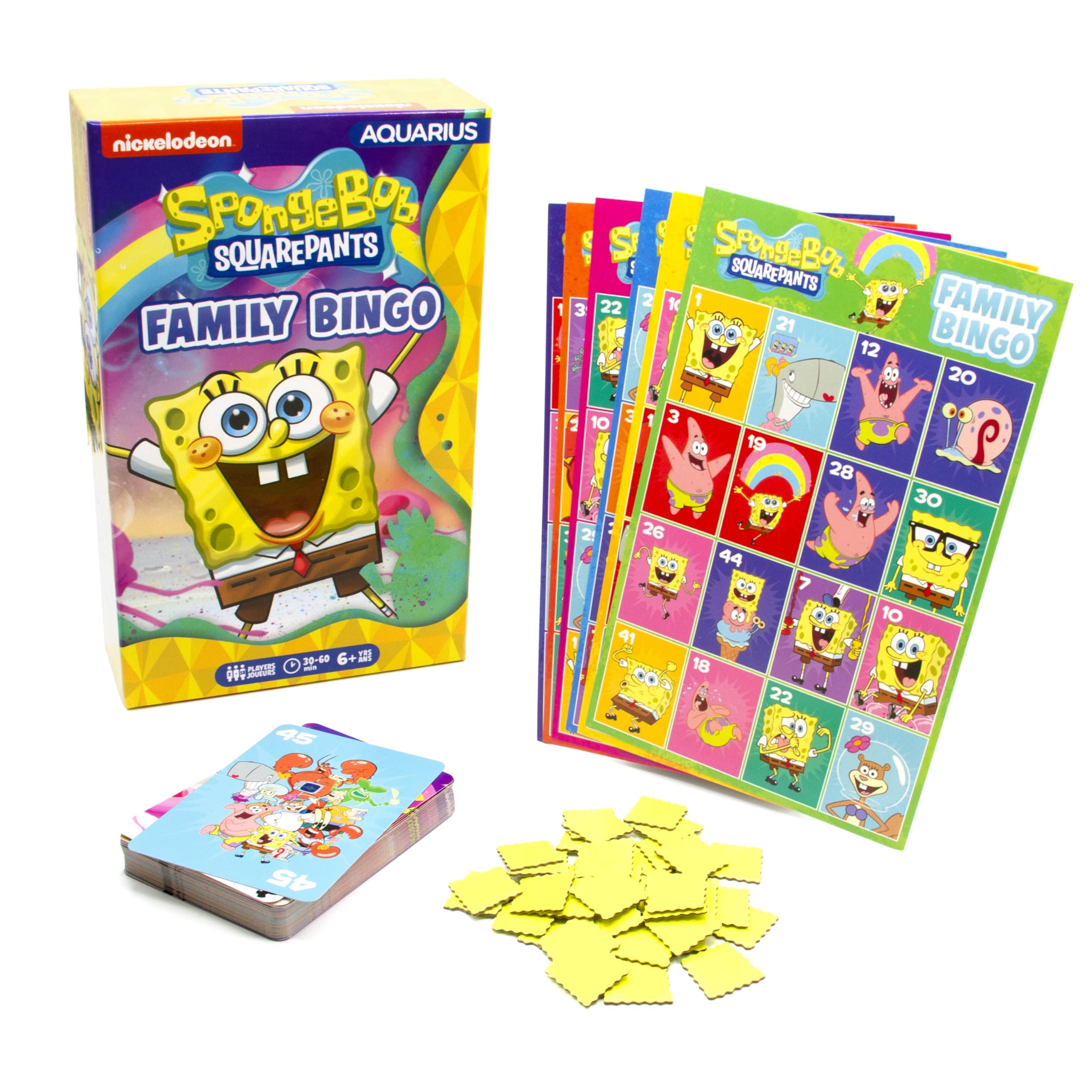 SpongeBob SquarePants Family Bingo Game - Fun Kids Board Game for Family Game Night, Birthday Parties & Classroom Activities | Officially Licensed Nickelodeon Merchandise