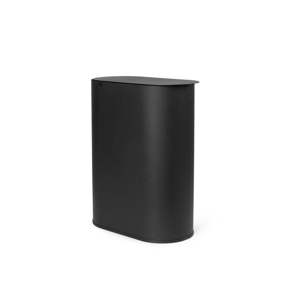 FERM LIVING Enkel Bin - Stylish Black Waste Bin for Home, Office & Bathroom | Modern Trash Can with Lid for Kitchen, Bedroom & Living Room Organization